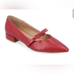Journee Collection Womens Cait Pointed Toe Ballet Flats. Size: 7. Color:‎ Red